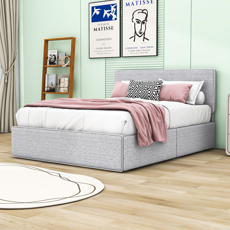 Latitude Run® Ivania 4 Drawers Upholstered Platform Bed | Wayfair